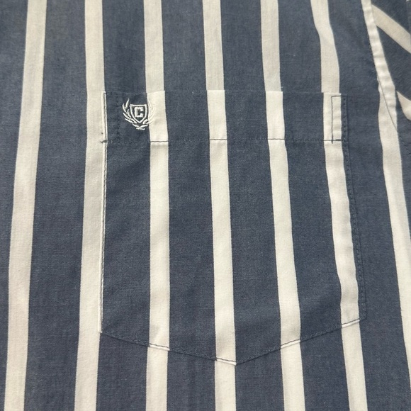 Chaps White and Gray Casual Button Down Shirt Relaxed Fit - Picture 5 of 10